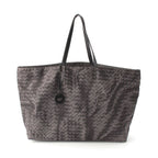 Bottega Veneta Nylon Intreccio Illusion Tote Gray