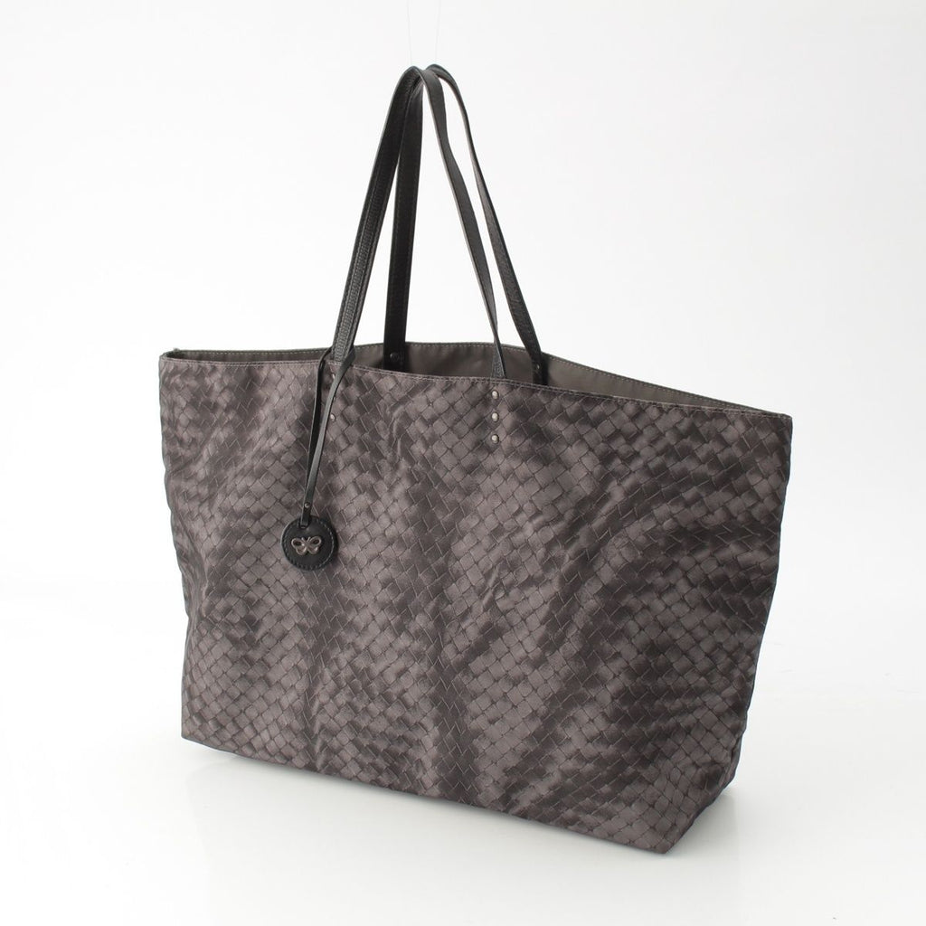 Bottega Veneta Nylon Intreccio Illusion Tote Gray — view 2
