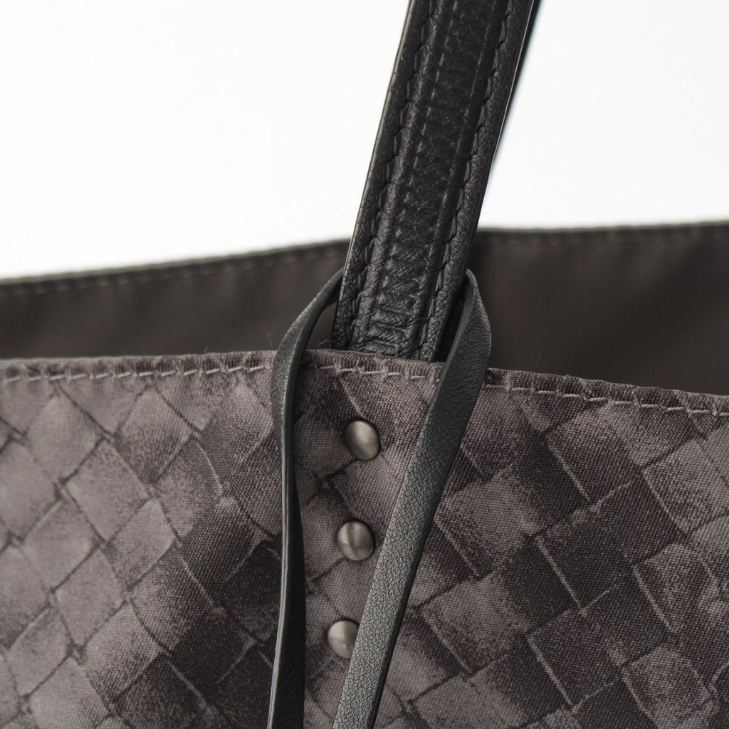 Bottega Veneta Nylon Intreccio Illusion Tote Gray — view 8