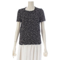 Chanel Wool Nylon Short Sleeve Top Black White 34