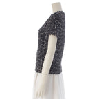 Chanel Wool Nylon Short Sleeve Top Black White 34 — view 3