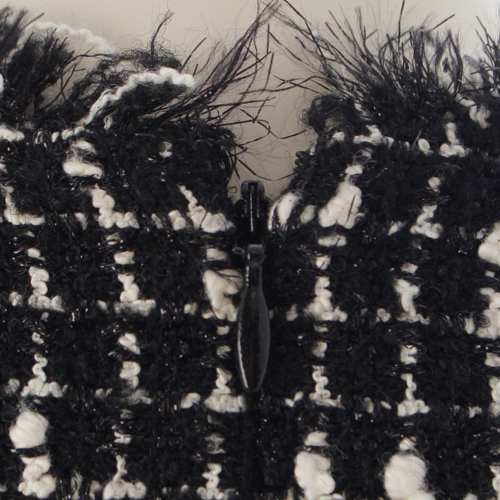 Chanel Wool Nylon Short Sleeve Top Black White 34 — view 7