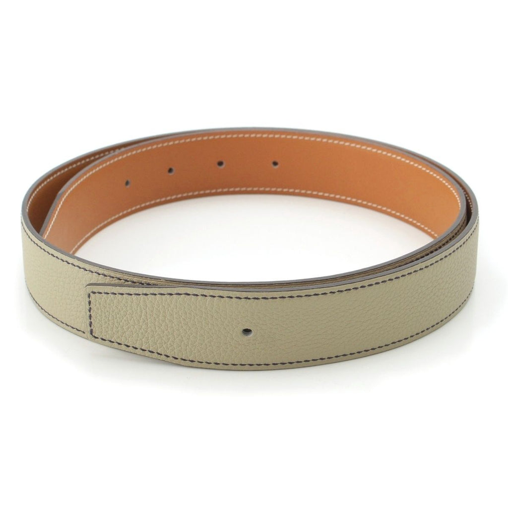 Hermes Swift Taurillon Reversible 32 Belt Leather Part Only Natural Sage