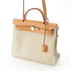 Hermes Time Ale Back Zip PM Toile Officier Leather 2-Way Shoulder Handbag Brown — view 2