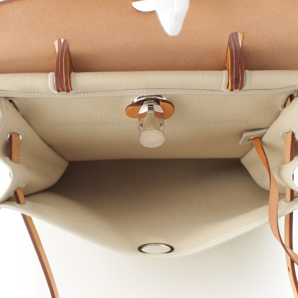 Hermes Time Ale Back Zip PM Toile Officier Leather 2-Way Shoulder Handbag Brown — view 6