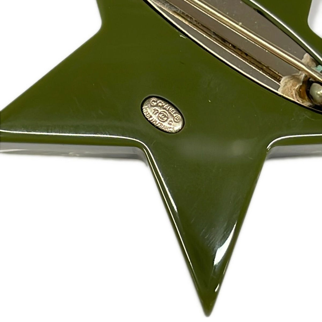 Chanel Brooch CC Logo Khaki Black Multi Star — view 3