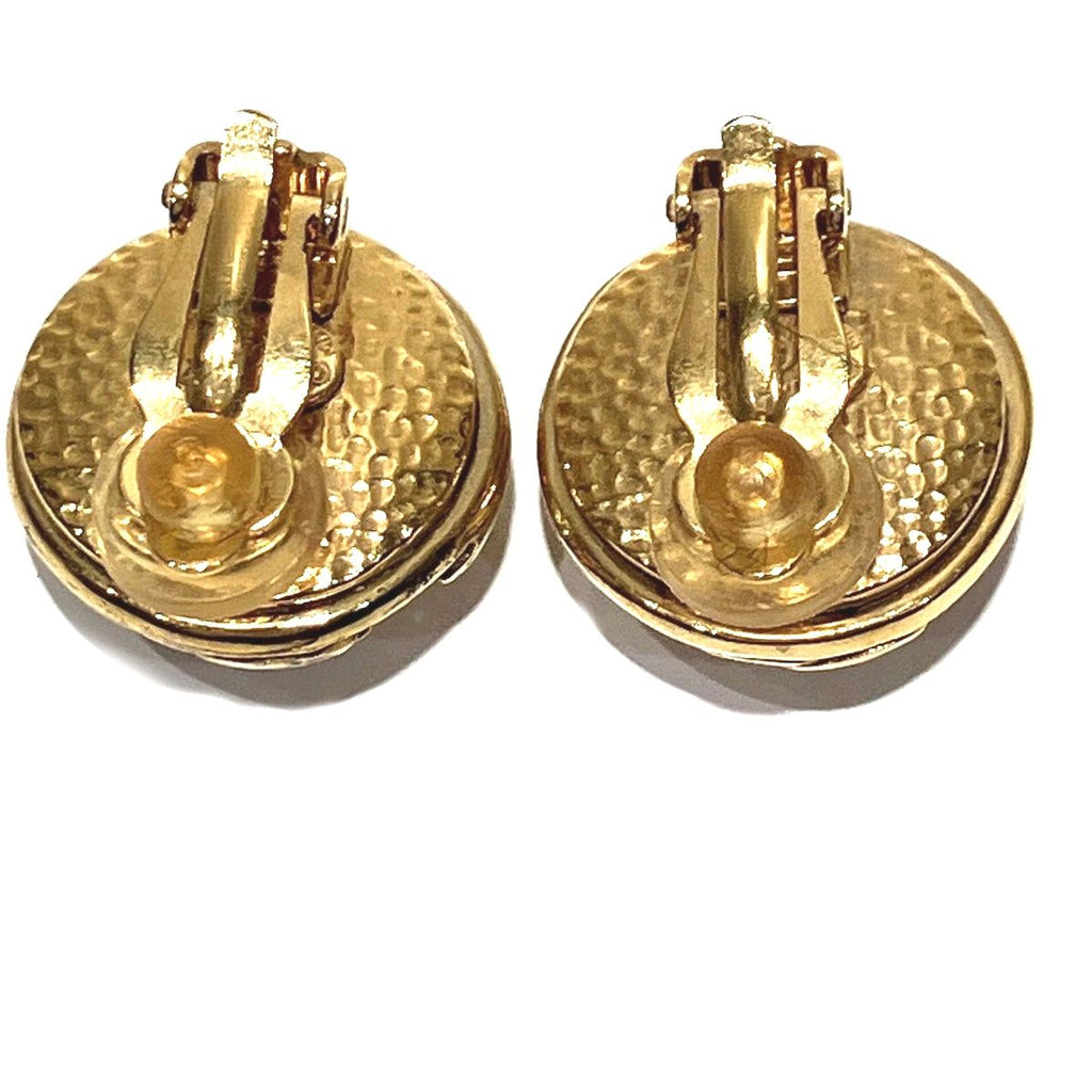 Chanel CC Logo Earrings Rhinestone — view 3