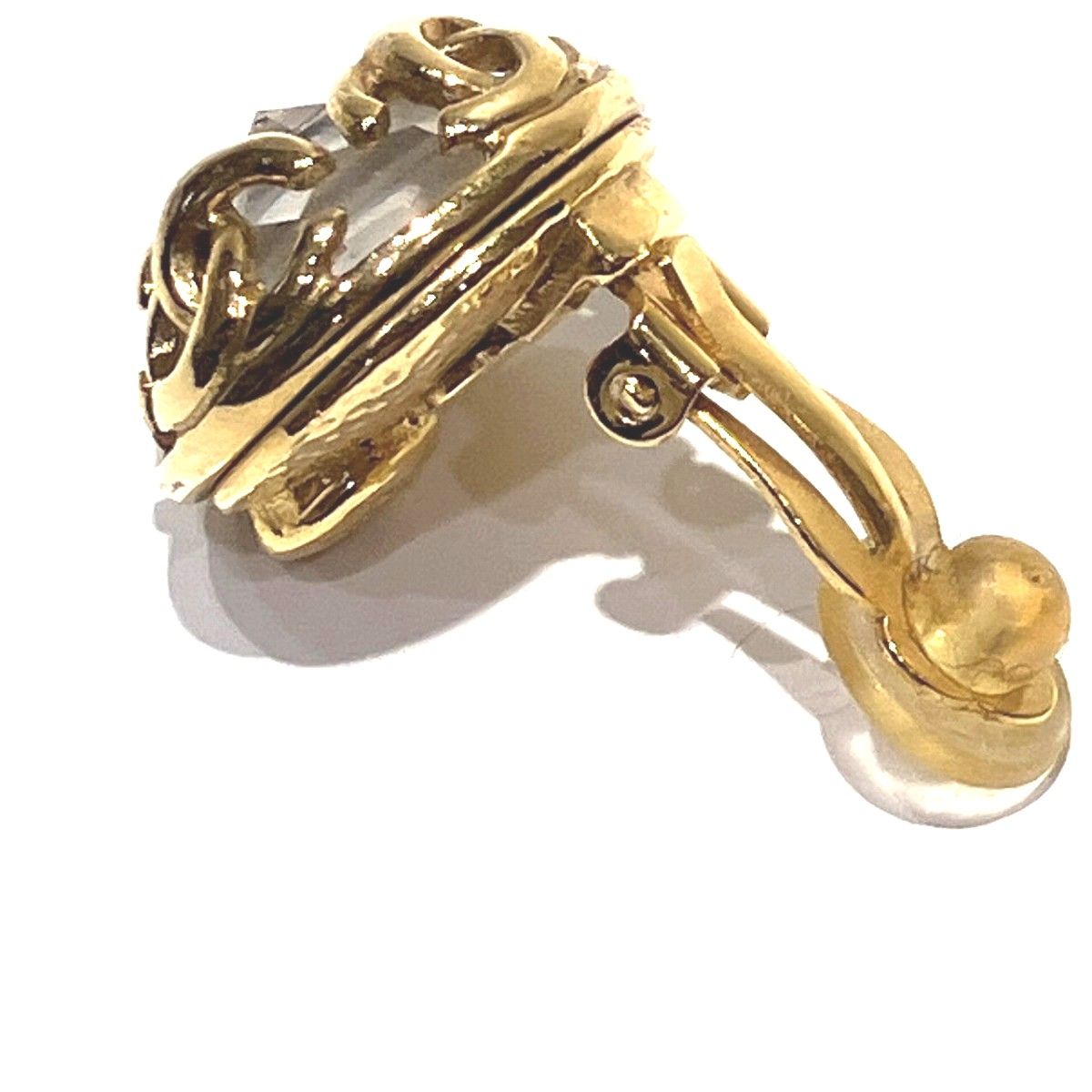 Chanel CC Logo Earrings Rhinestone — view 4