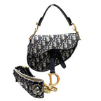 Dior 2-Way Saddle Bag Oblique Cotton Leather