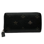 Gucci Bee & Star Round Zip Wallet Leather