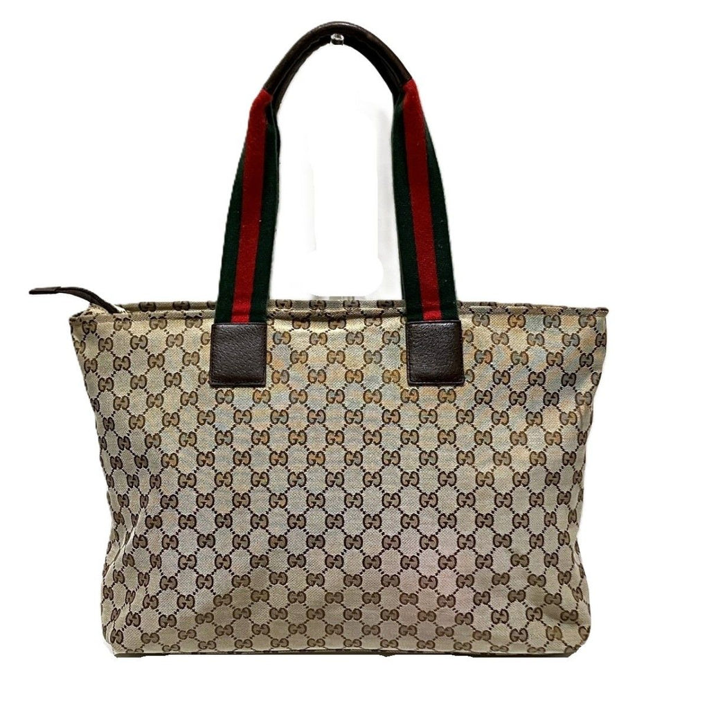 Gucci Mothersbag Sherry Line Tote Canvas Leather — view 2