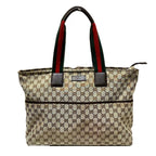 Gucci Mothersbag Sherry Line Tote Canvas Leather