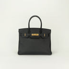 Hermes Birkin 30 Tote Epsom Noir Black Gold Handbag Veau