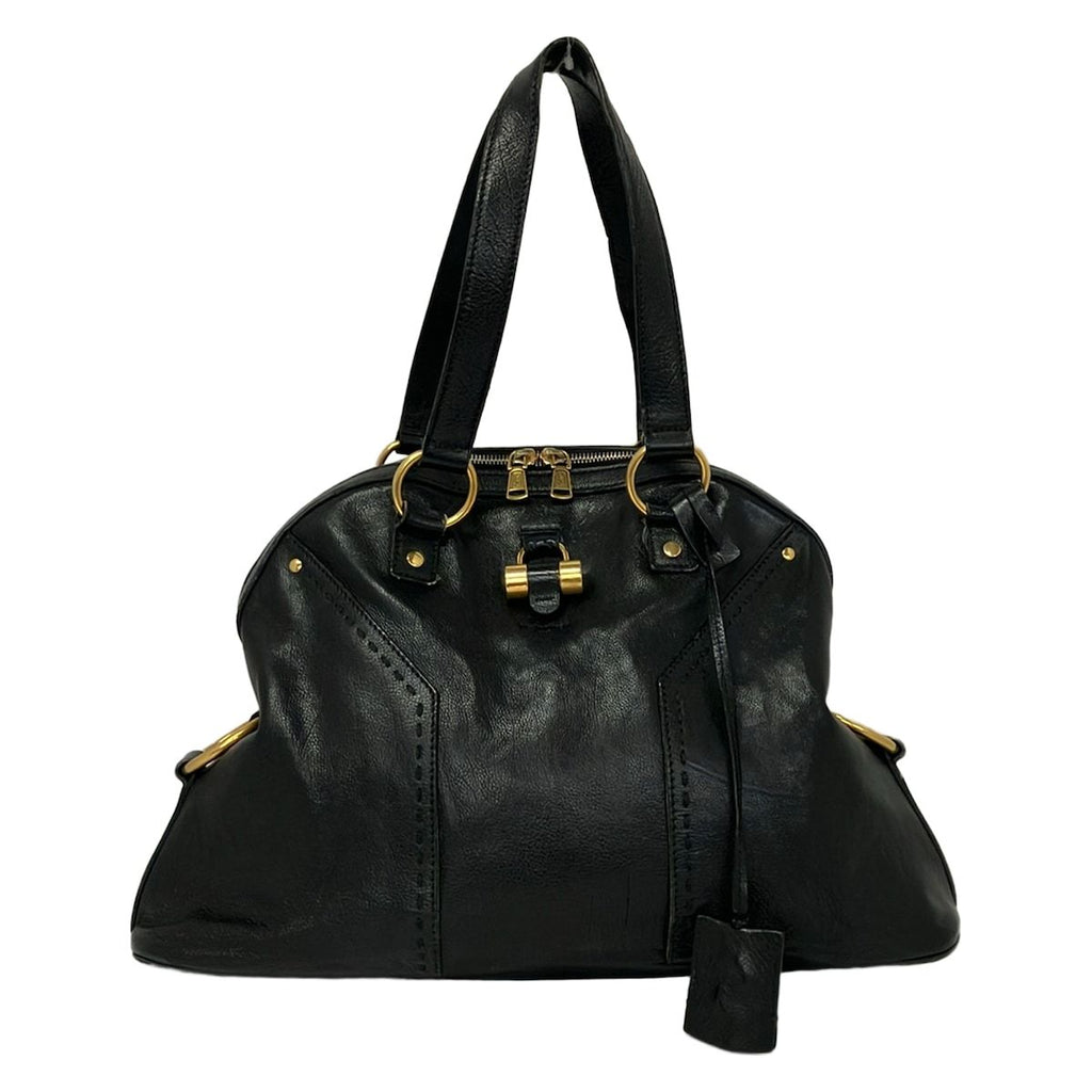 Saint Laurent Rive Gauche Handbag Muse Bag Black Leather