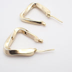 Bottega Veneta Twisted Hoop Triangle Earrings 925 Sterling Silver Gold — view 3