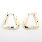 Bottega Veneta Twisted Hoop Triangle Earrings 925 Sterling Silver Gold — view 2