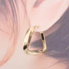 Bottega Veneta Twisted Hoop Triangle Earrings 925 Sterling Silver Gold — view 7