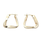 Bottega Veneta Twisted Hoop Triangle Earrings 925 Sterling Silver Gold
