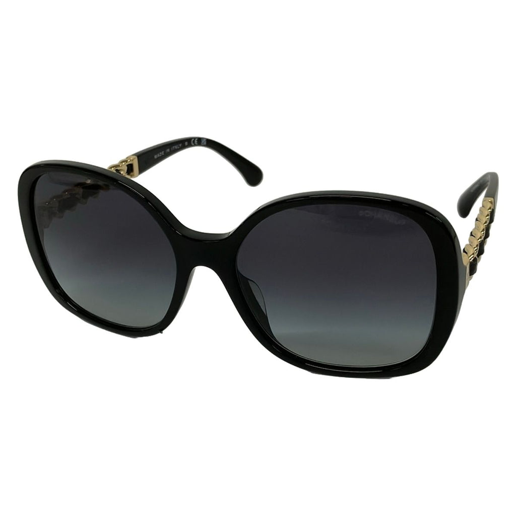 Chanel Sunglasses Black Chain Leather Eyewear