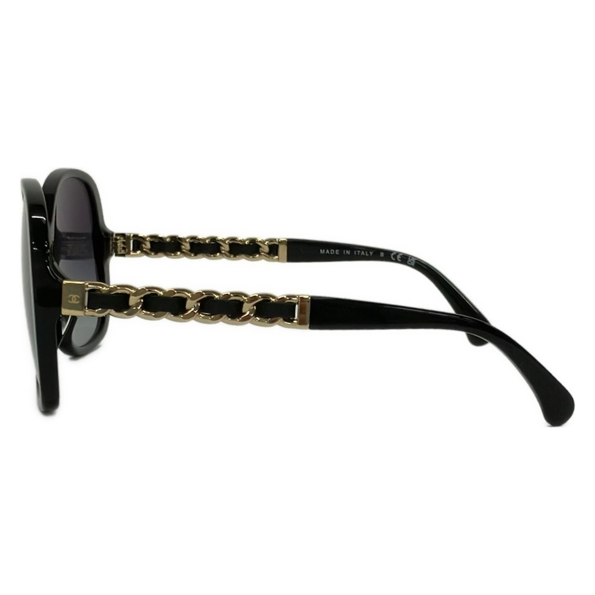 Chanel Sunglasses Black Chain Leather Eyewear — view 2