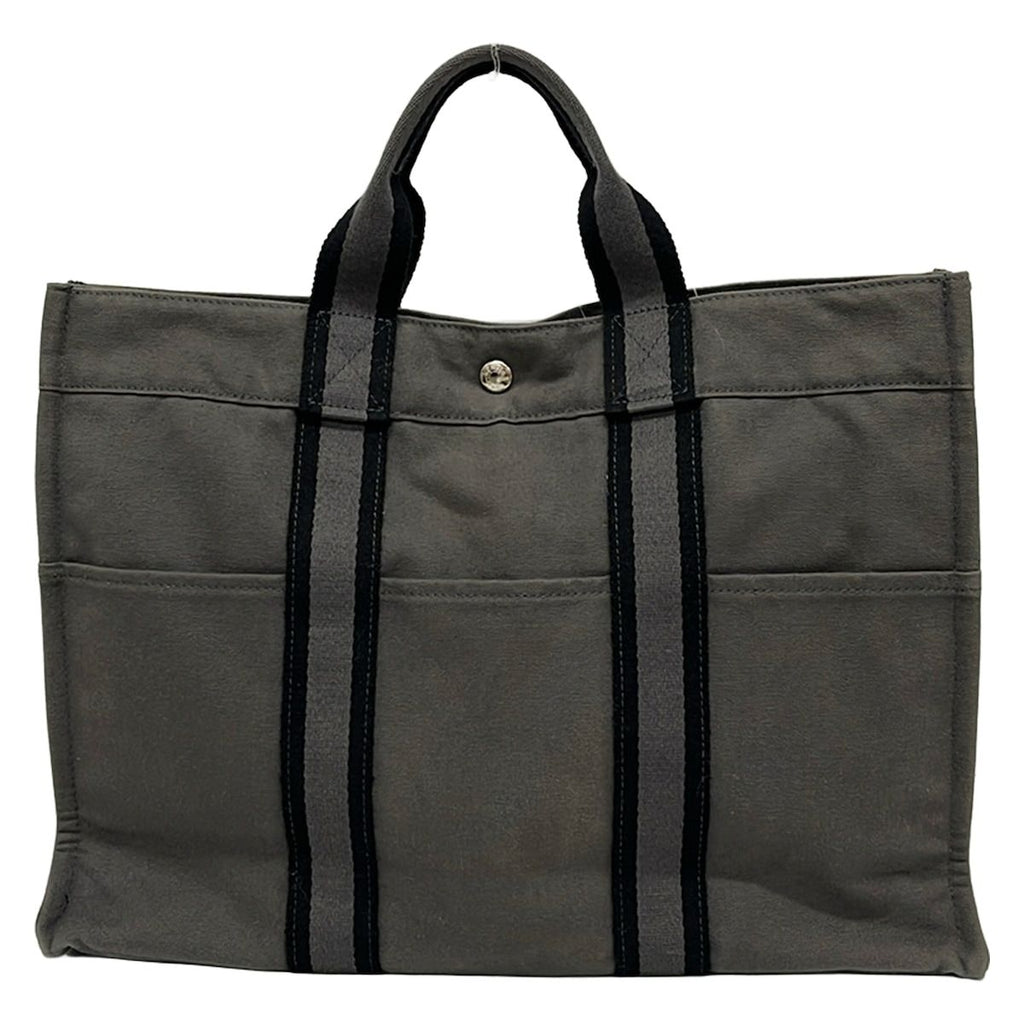 Hermes Tote Fourre Tout MM Gray Black