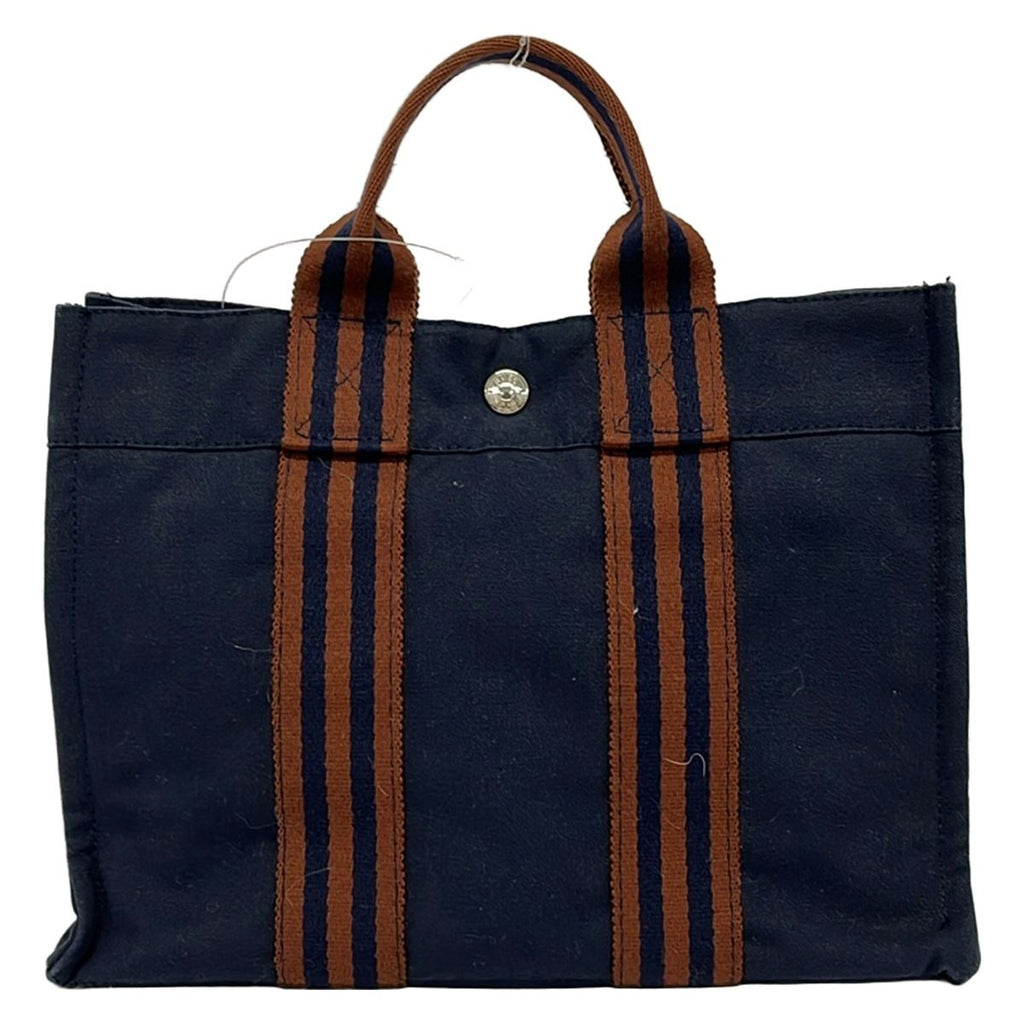 Hermes Tote Fourre Tout PM Dark Navy Brown