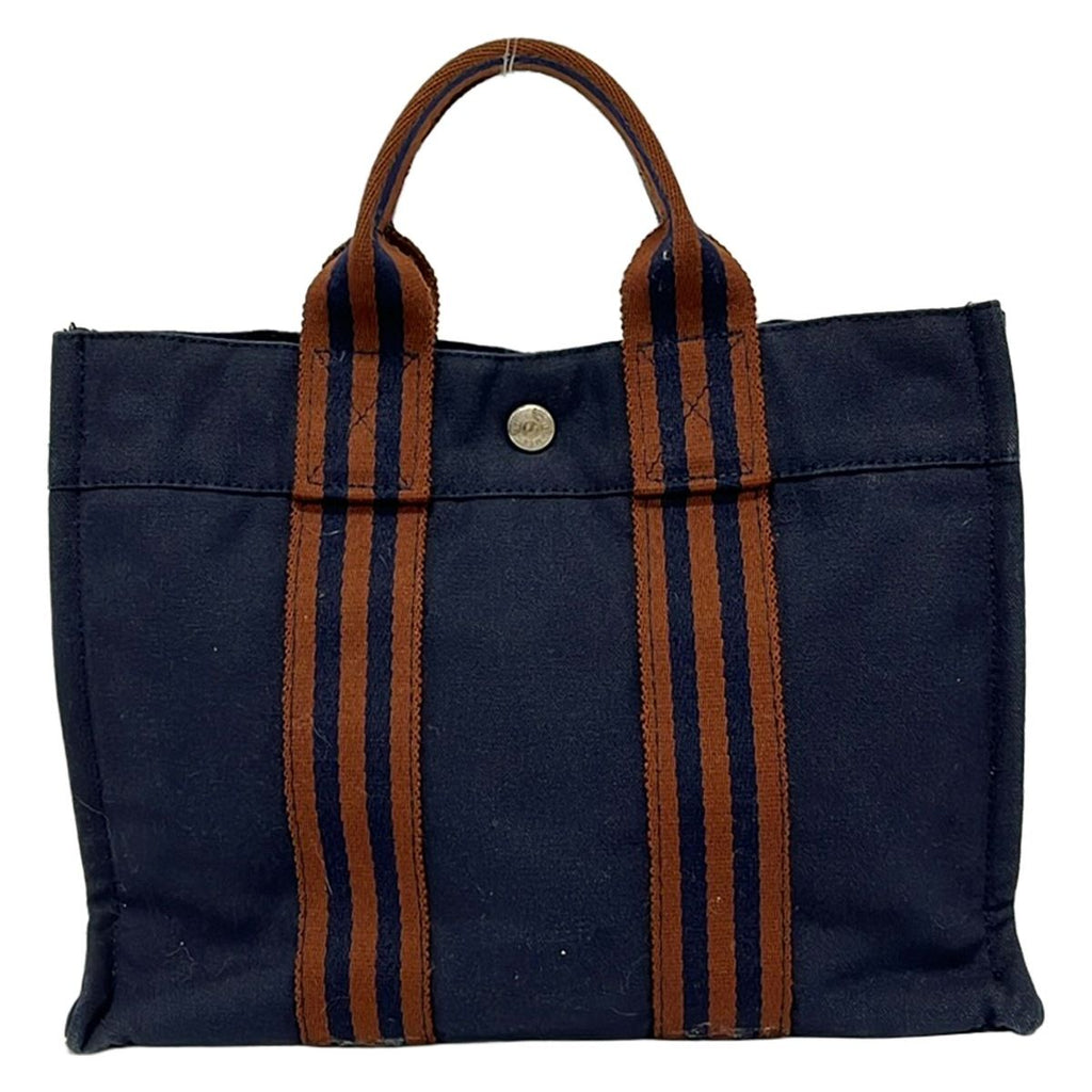 Hermes Tote Fourre Tout PM Dark Navy Brown — view 3