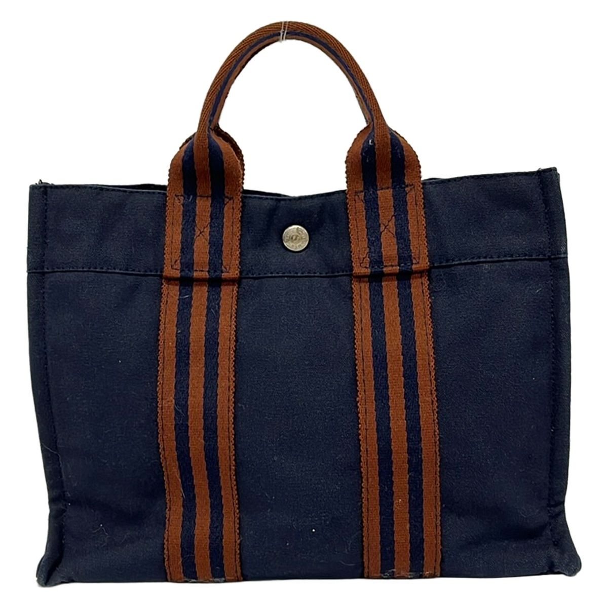 Hermes Tote Fourre Tout PM Dark Navy Brown — view 3