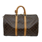 Louis Vuitton Keepall 45 Monogram Boston Bag Initial BD Brown — view 2