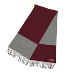 Hermes Cashmere Scarf Bicolor 10 Echarpe Casaque Shawl Bordeaux Gray