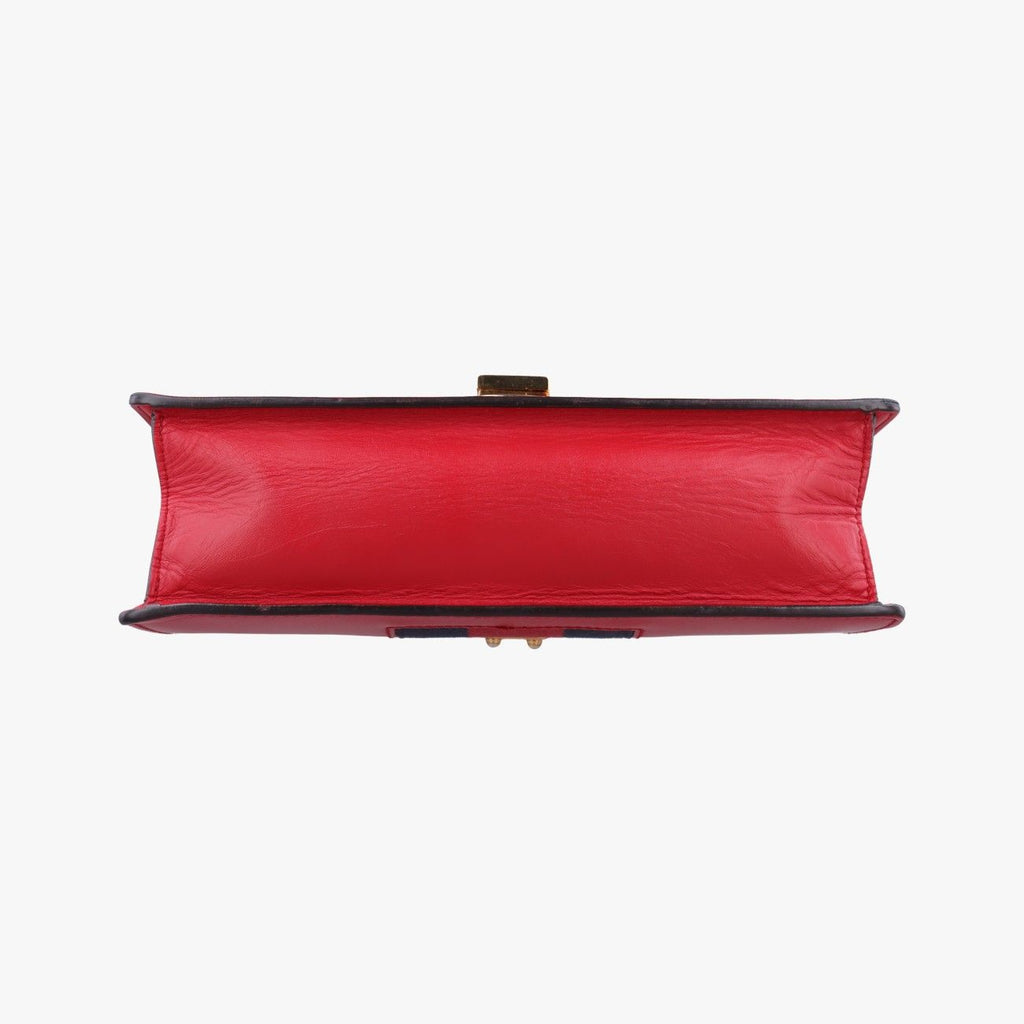 Gucci Sylvie Red Navy Leather Shoulder — view 3