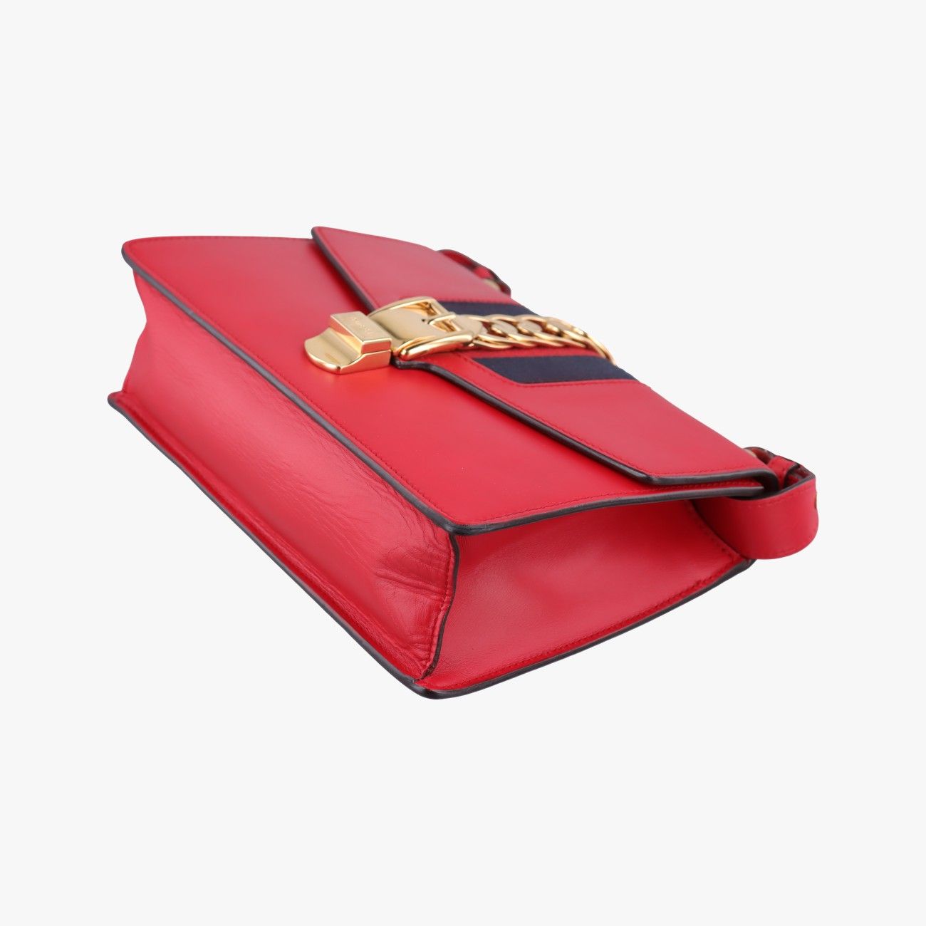Gucci Sylvie Red Navy Leather Shoulder — view 4