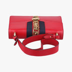 Gucci Sylvie Red Navy Leather Shoulder — view 8