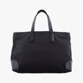Gucci GG Canvas Web Sherry Line Tote Black Leather