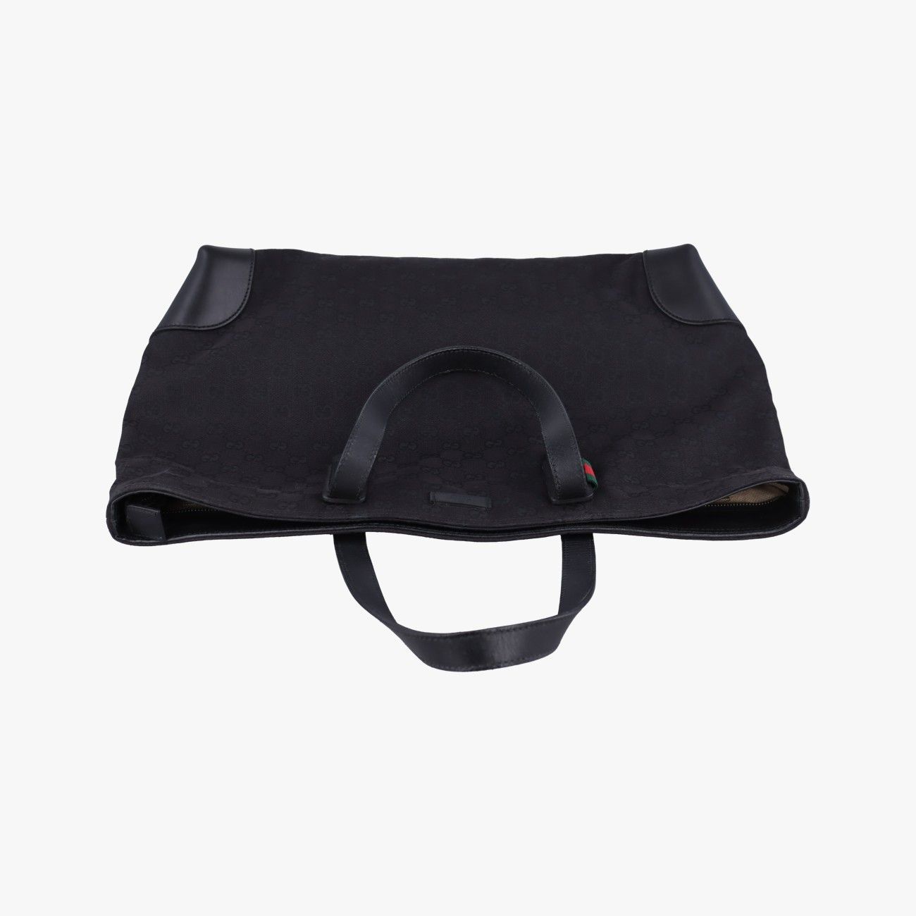 Gucci GG Canvas Web Sherry Line Tote Black Leather — view 8