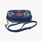 Gucci GG Marmont Navy Multicolor Leather Shoulder — view 8