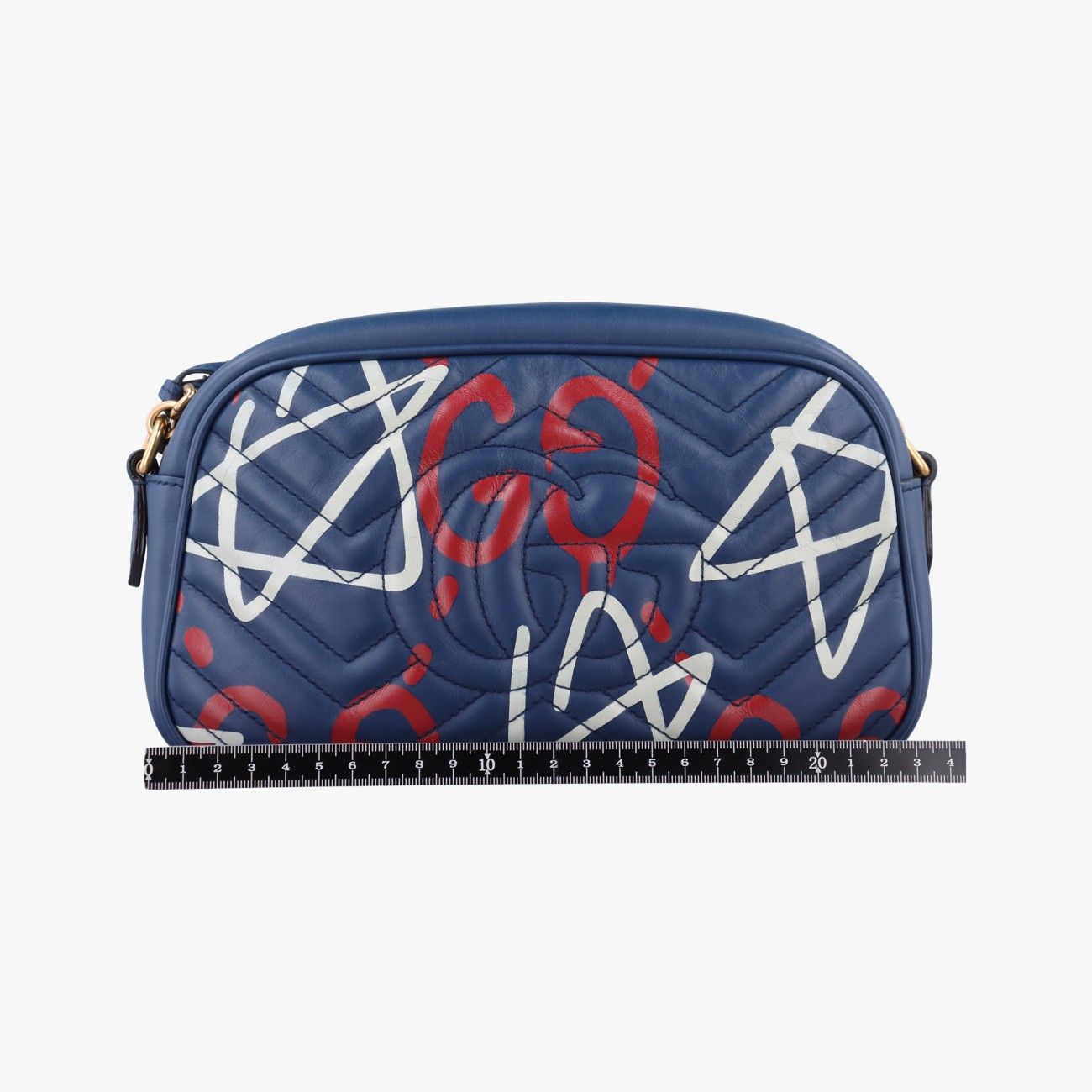 Gucci GG Marmont Navy Multicolor Leather Shoulder — view 2