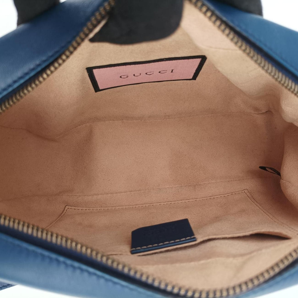 Gucci GG Marmont Navy Multicolor Leather Shoulder — view 9