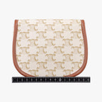 Celine Mini Besace Triomphe White Brown Canvas Shoulder — view 2