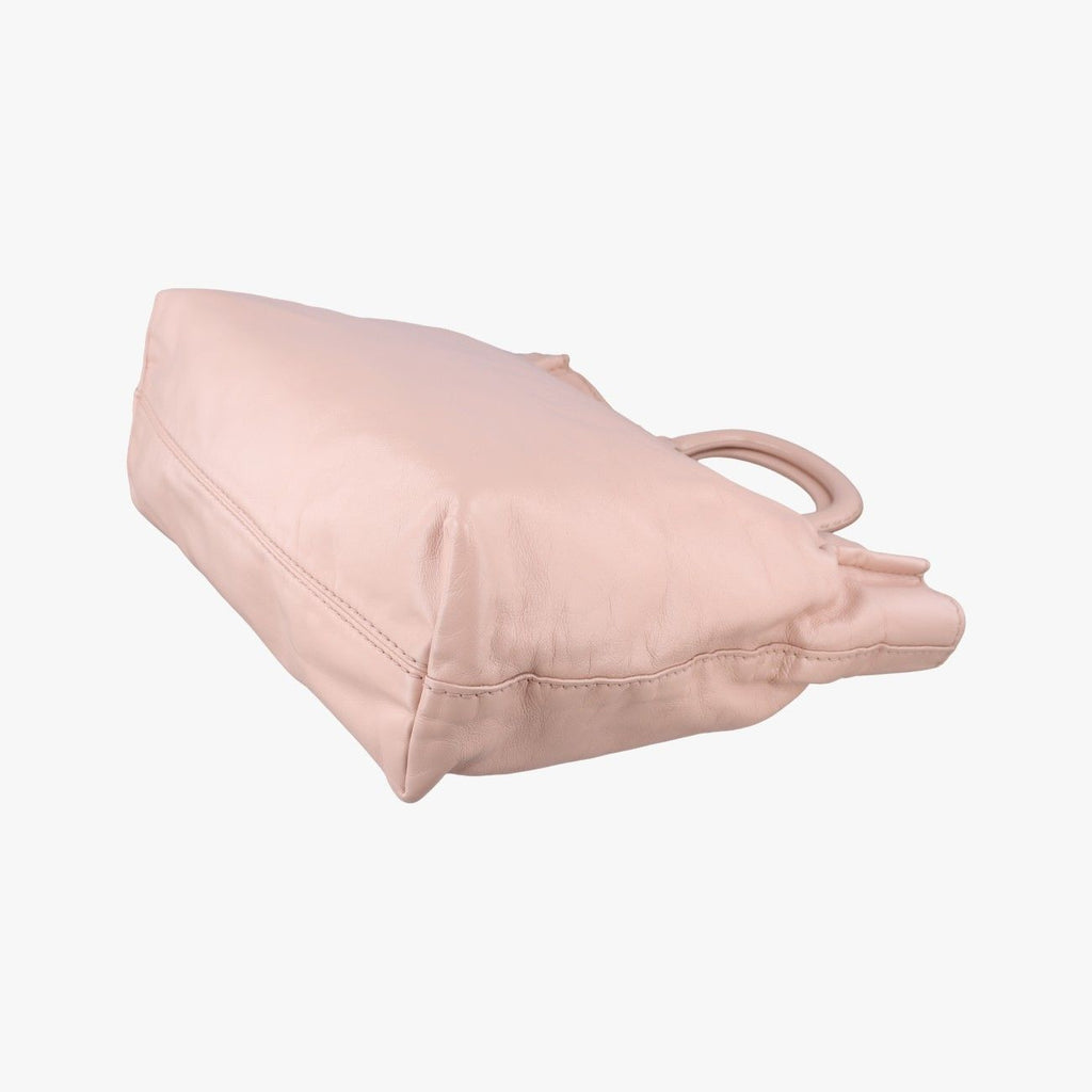 Prada Triangle Logo Tote Pink Leather — view 6