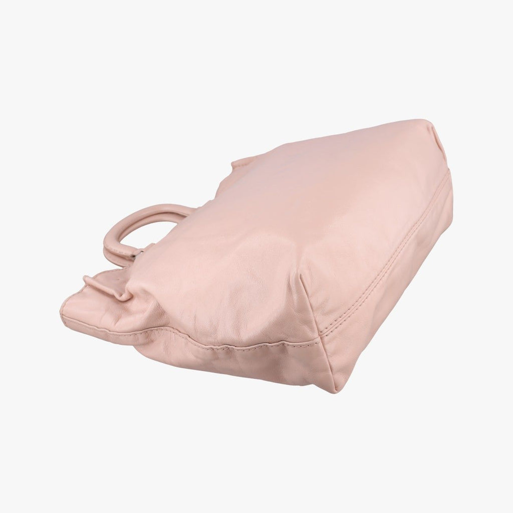 Prada Triangle Logo Tote Pink Leather — view 7