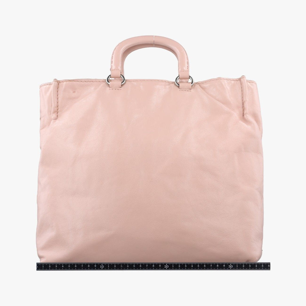 Prada Triangle Logo Tote Pink Leather — view 2
