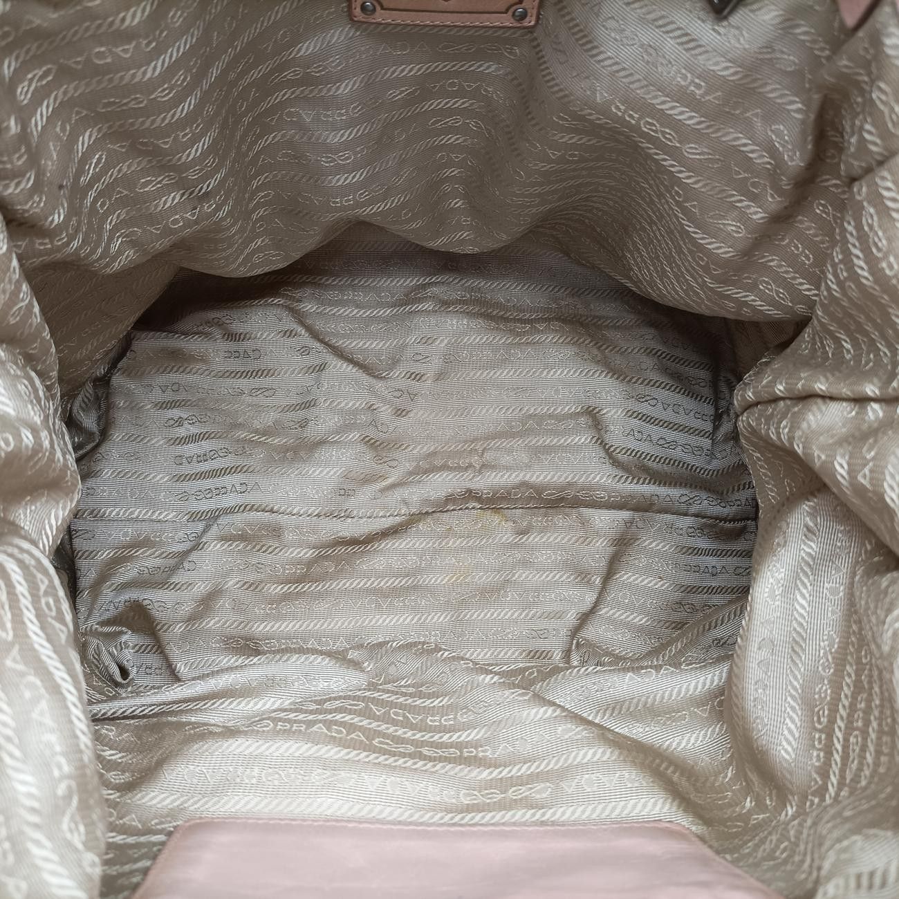 Prada Triangle Logo Tote Pink Leather — view 9