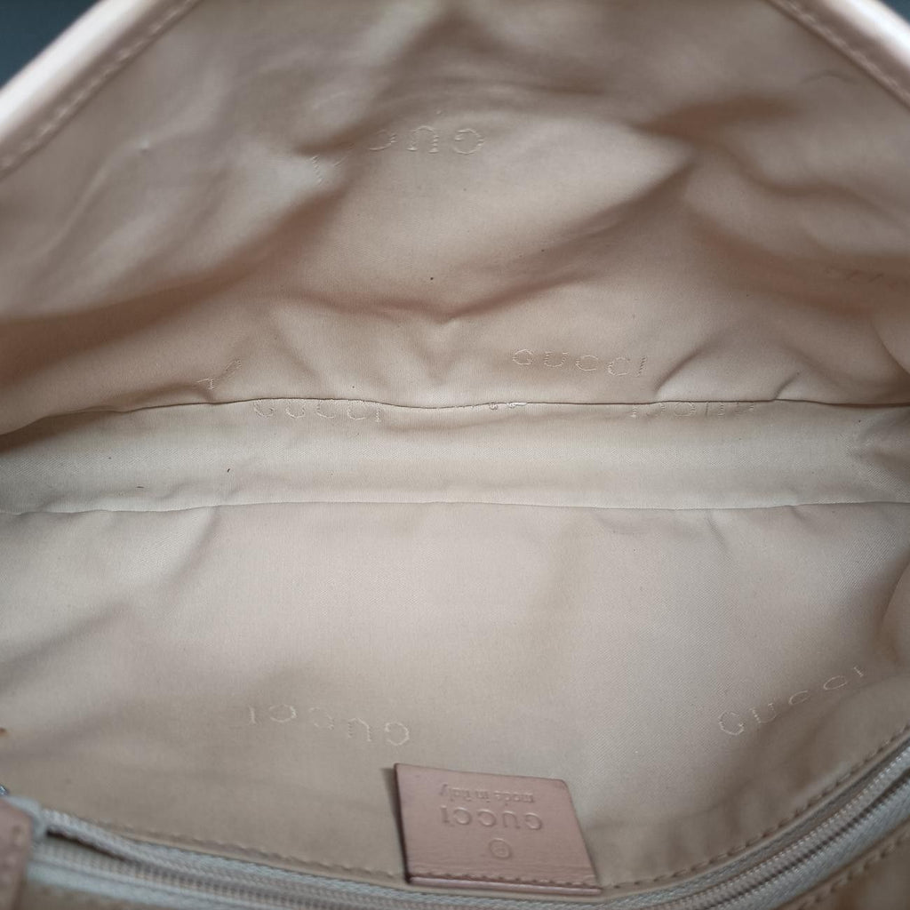 Gucci Jackie White Brown Canvas Leather 001 38 Shoulder — view 9