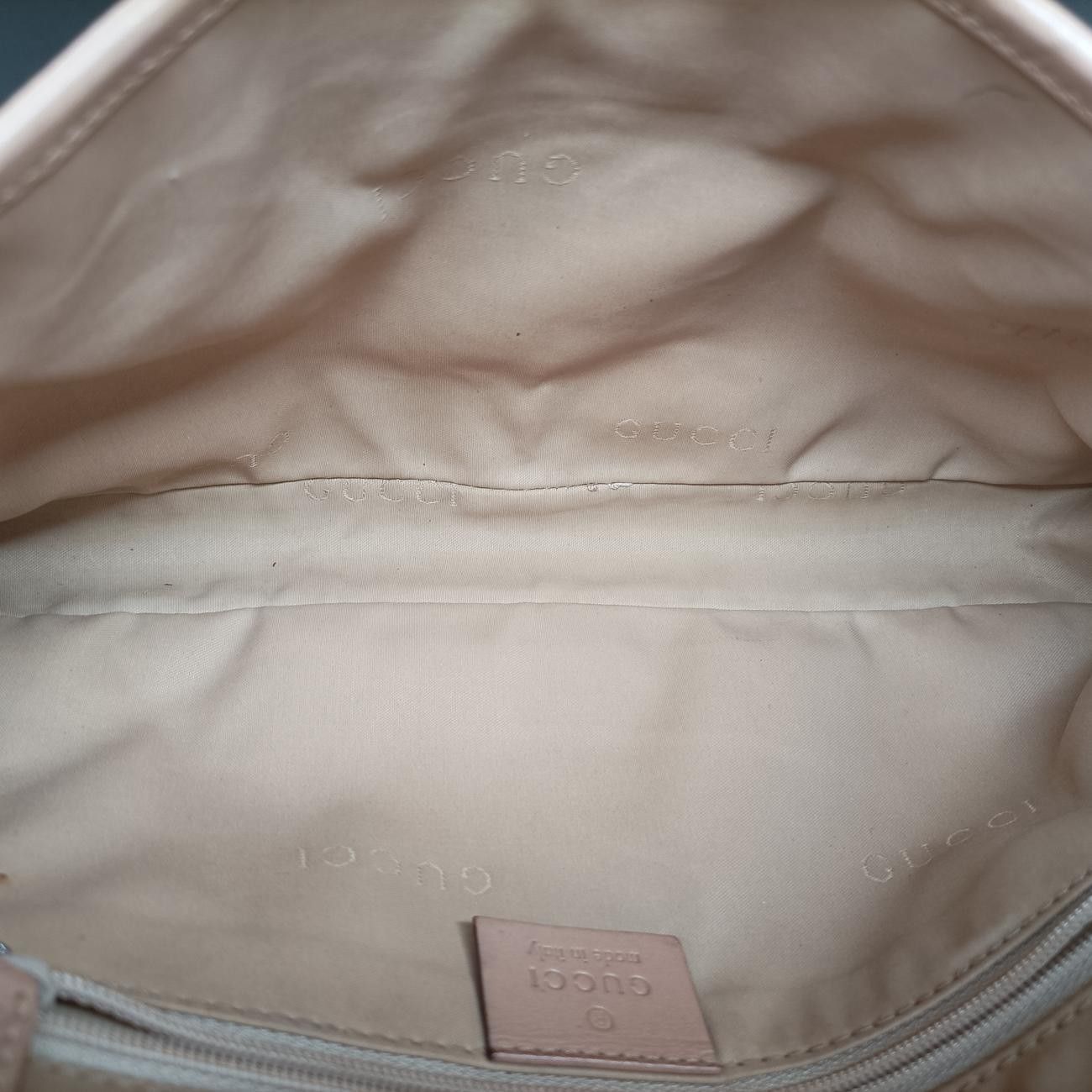 Gucci Jackie White Brown Canvas Leather 001 38 Shoulder — view 9