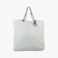 Dior Soft Lady Cannage Intrecciato Tote White Lambskin