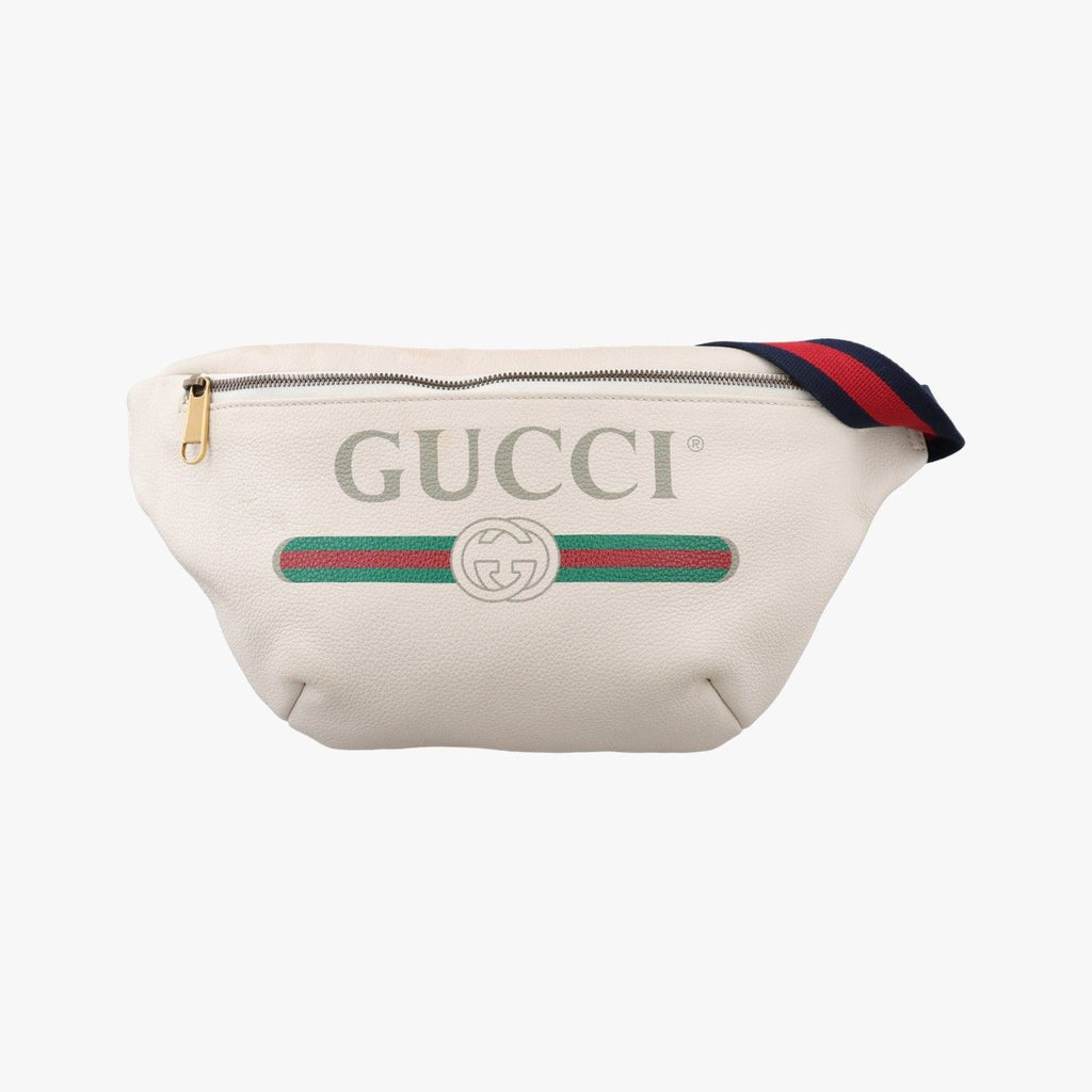 Gucci Print White Leather Handbag