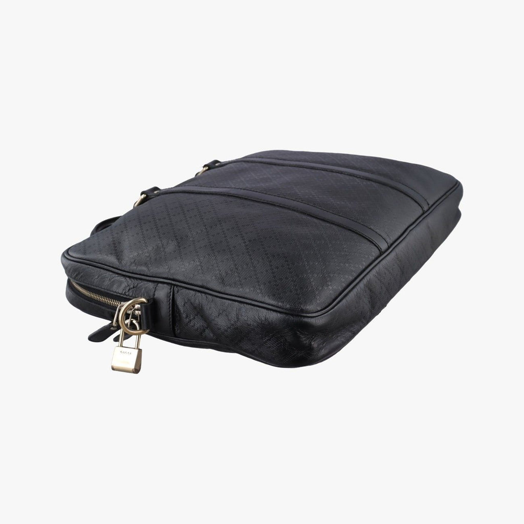 Gucci Diamante Black Leather Handbag — view 5