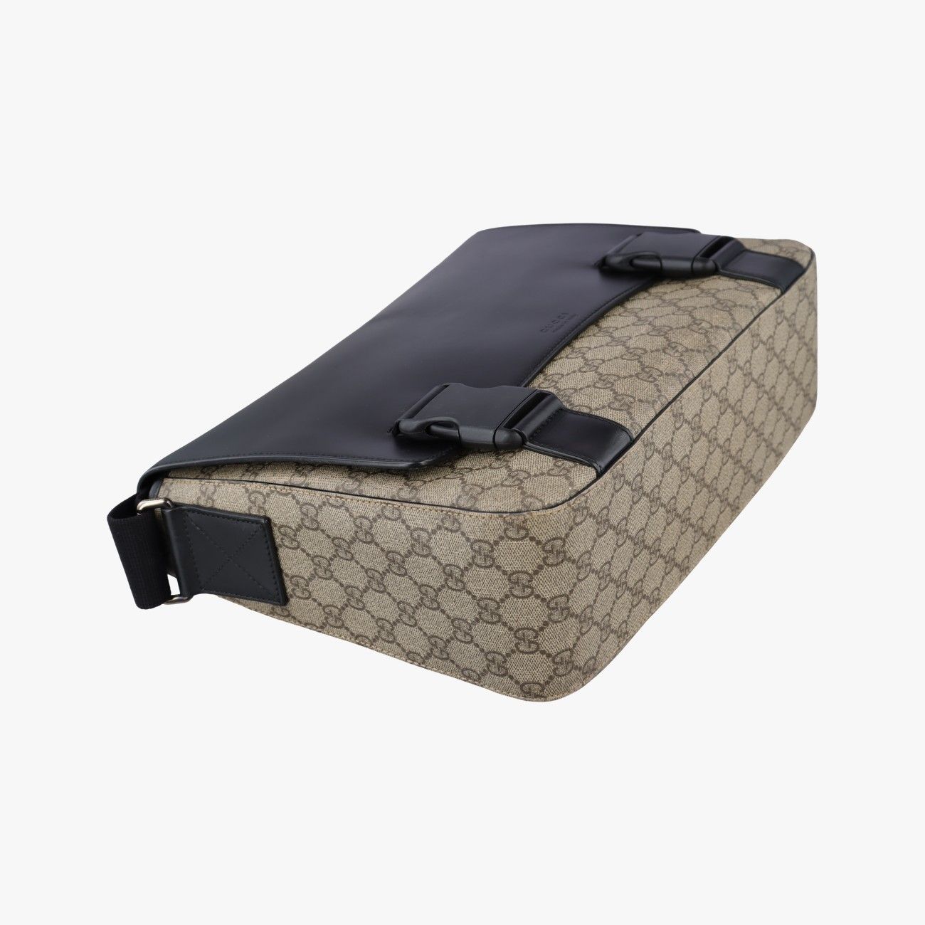 Gucci GG Plus Supreme Beige Black Canvas Leather Shoulder — view 5