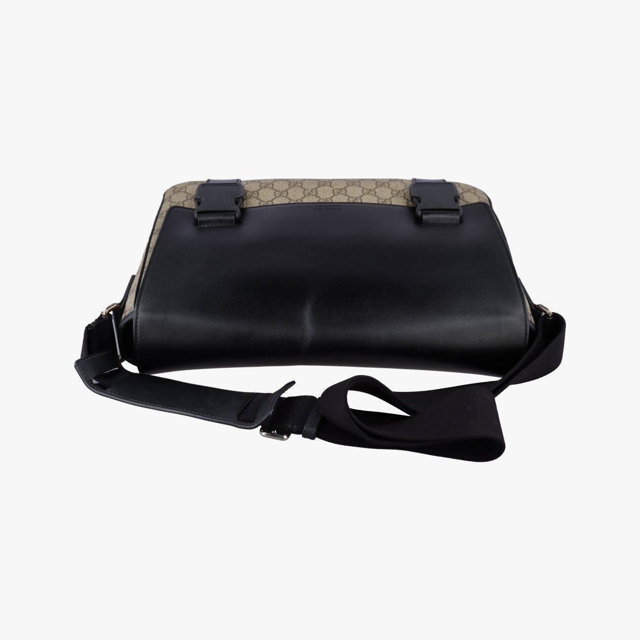 Gucci GG Plus Supreme Beige Black Canvas Leather Shoulder — view 8